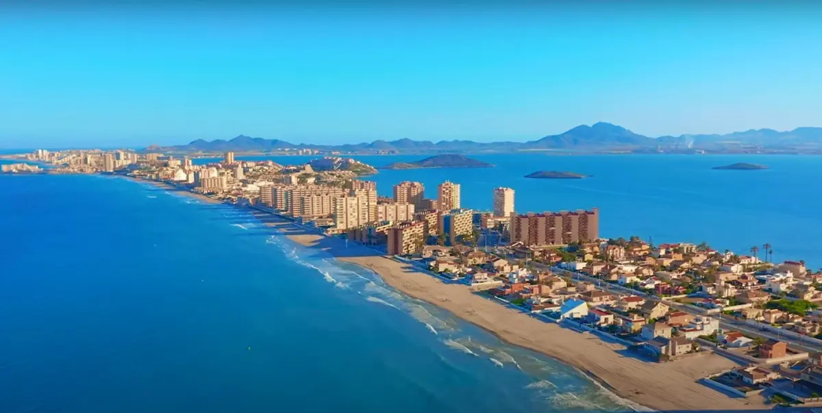 Aerial view of La Manga del Mar Menor